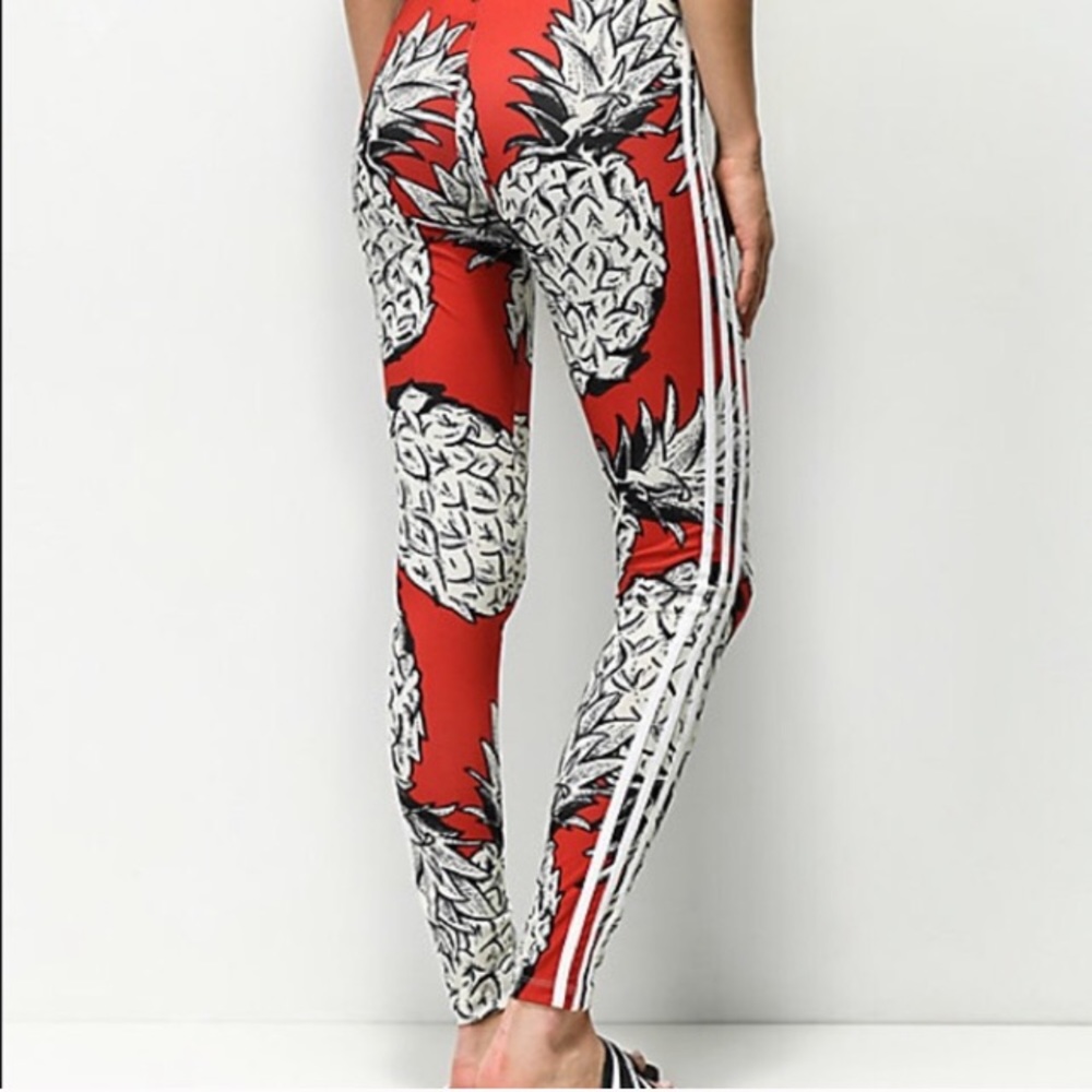 RARE Adidas‼️1 LEFT‼️ farm red pineapple leggings - Picture 3 of 8